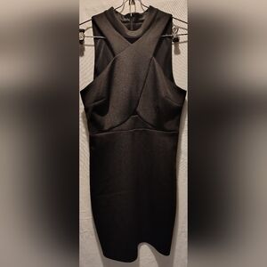 GUESS Women's Black Crisscross Halter Party Sheath Bodycon Dress Size 10